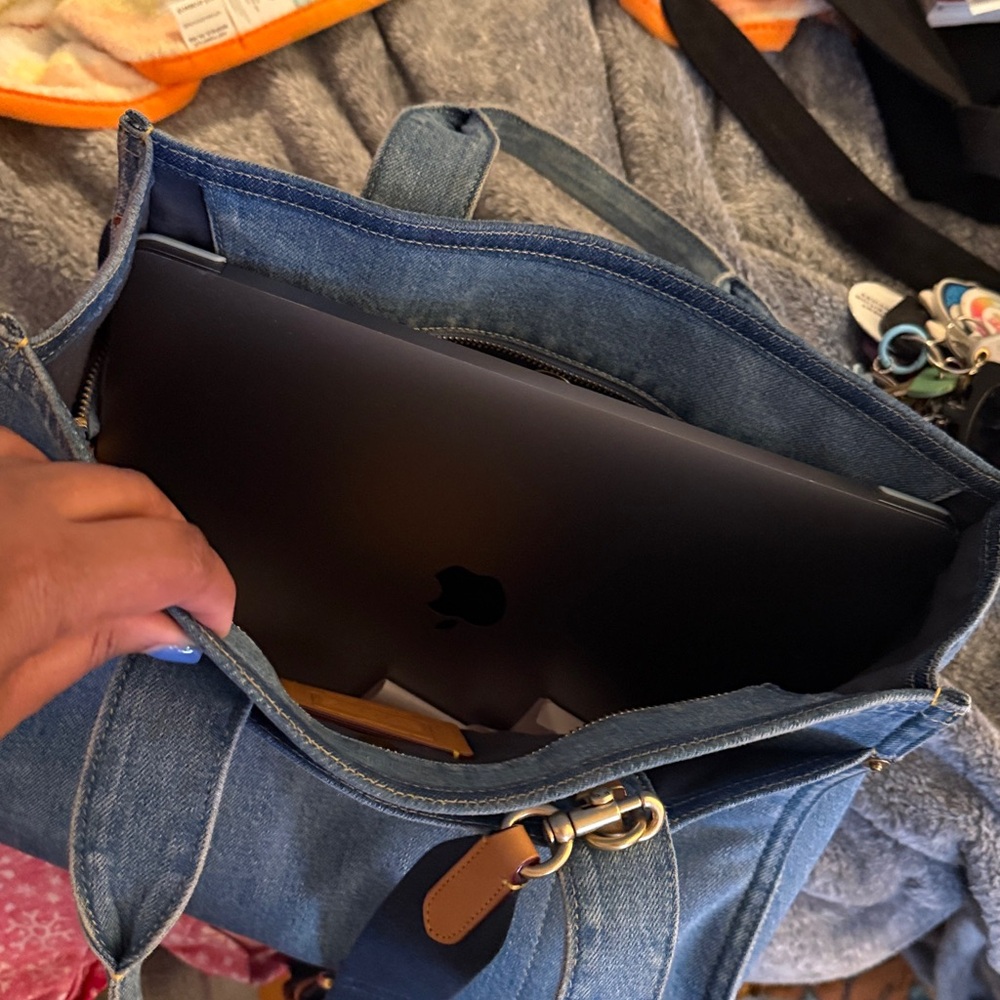 Coach Denim Blue Tote Bag - Picture 12 of 15